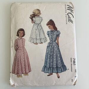 McCall’s Vintage 1940’s Child’s Housecoat #7461 Sewing Pattern Complete